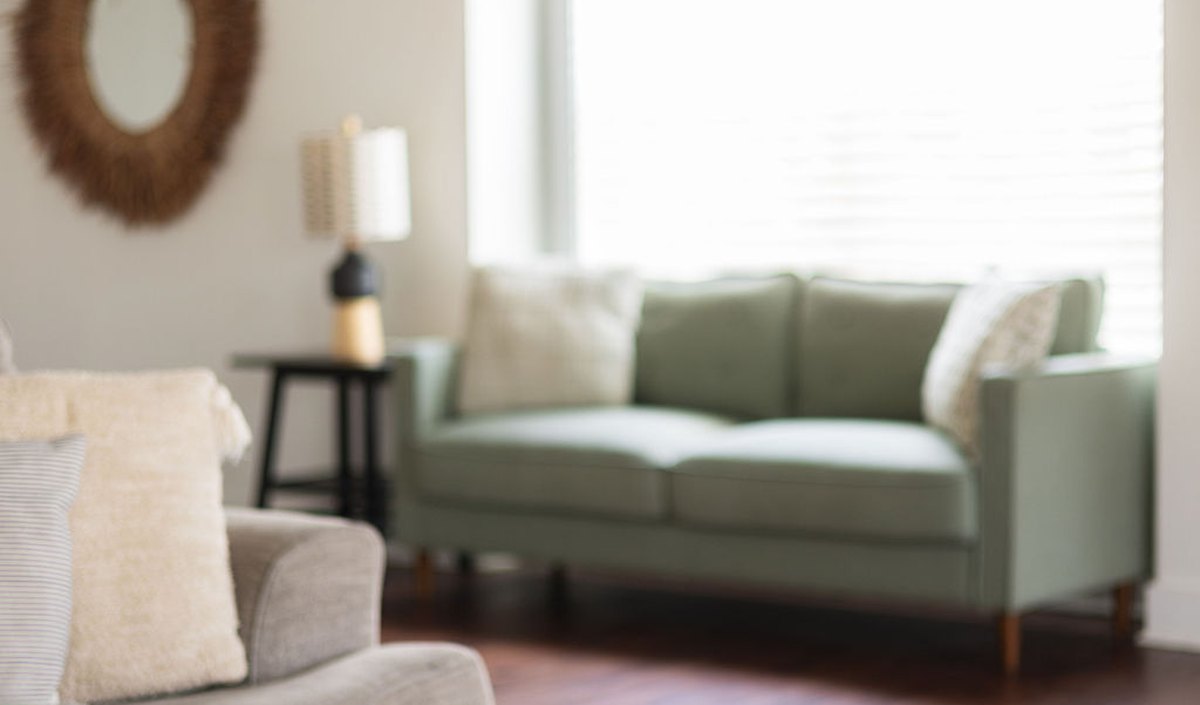 Living room after a residential cleaning service